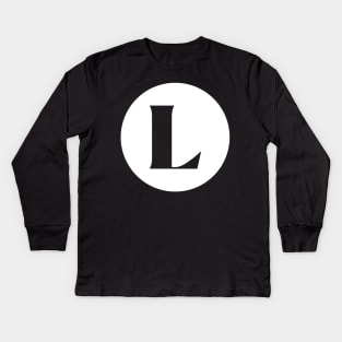 L (Letter Initial Monogram) Kids Long Sleeve T-Shirt